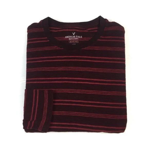LS75 American Eagle Active Flex Striped Shirt L - Picture 1 of 7